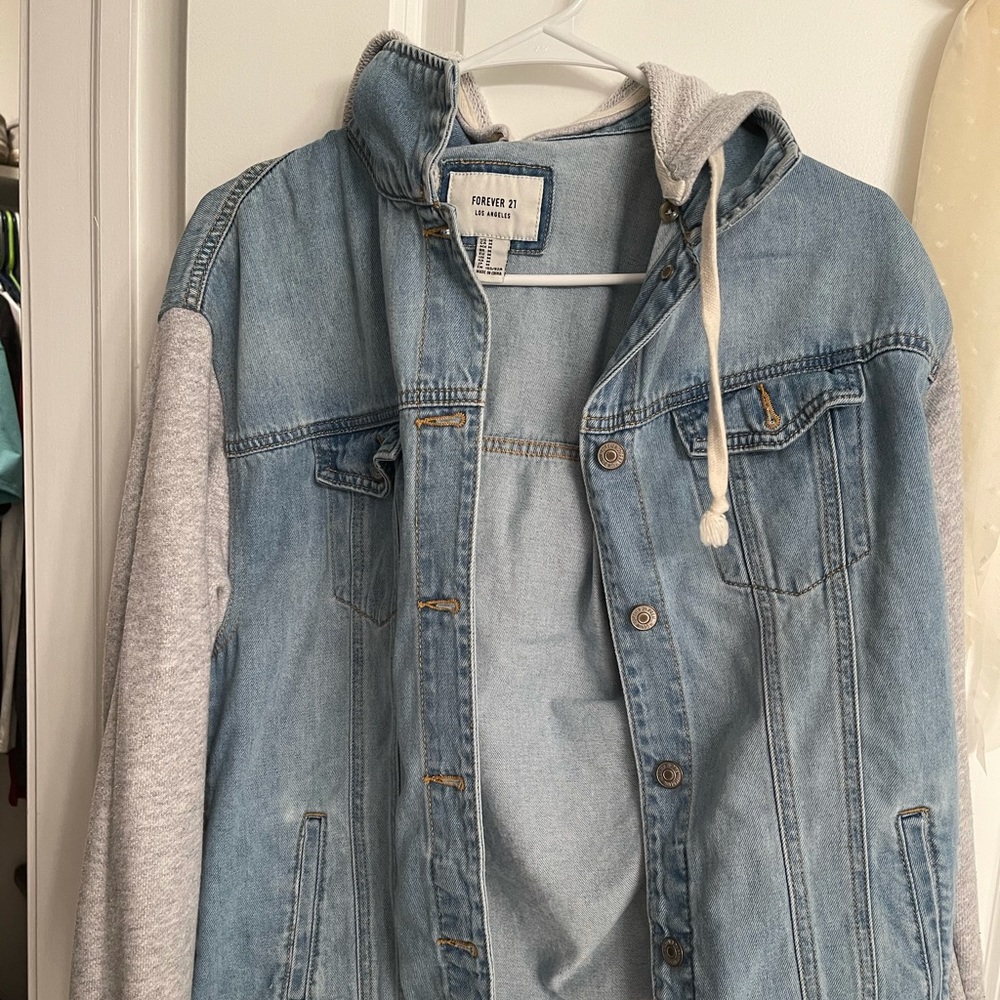 Hooded jean jacket